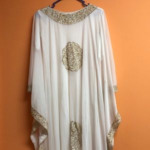 Young Ladies Abaya . Used size 50 . White .